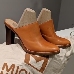 Michael Kors High Heeled Leather Mules